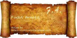 Focht Arnold névjegykártya